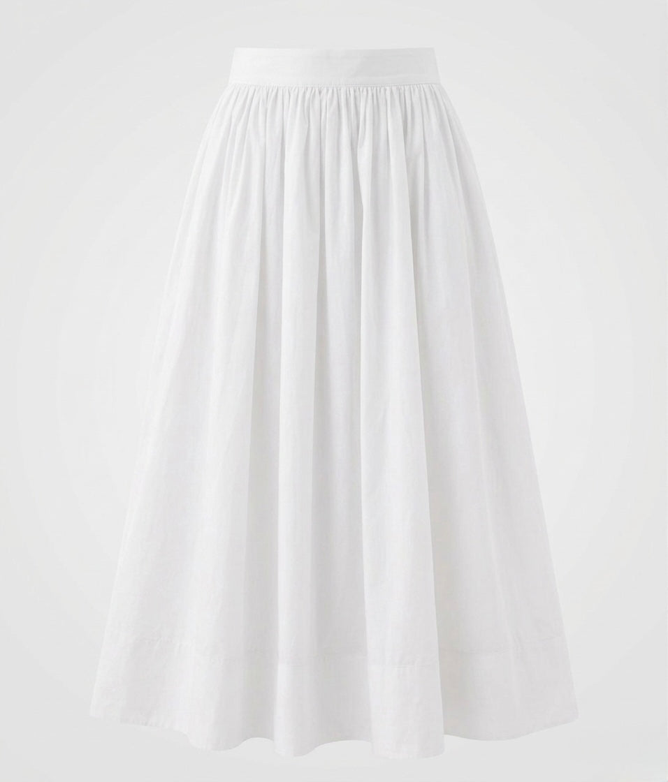 The Classic White Poplin Skirt