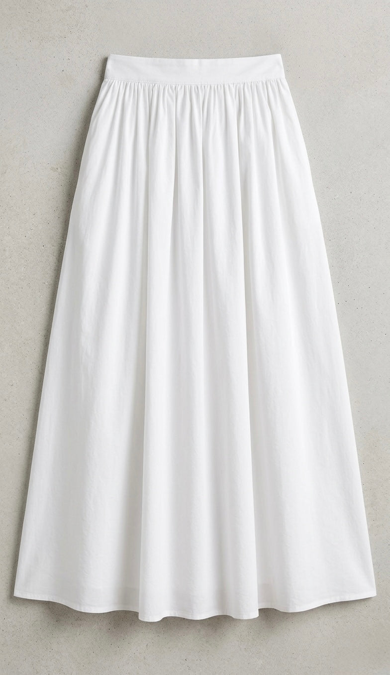 The Classic White Poplin Skirt