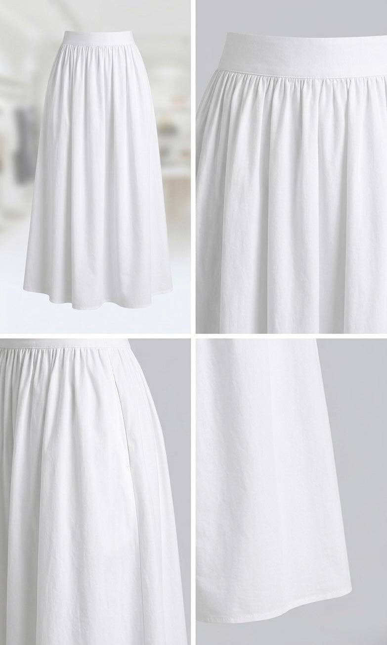 The Classic White Poplin Skirt