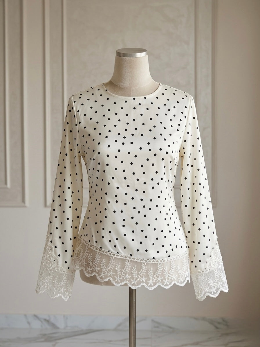 The Polka Dot Lace Blouse•